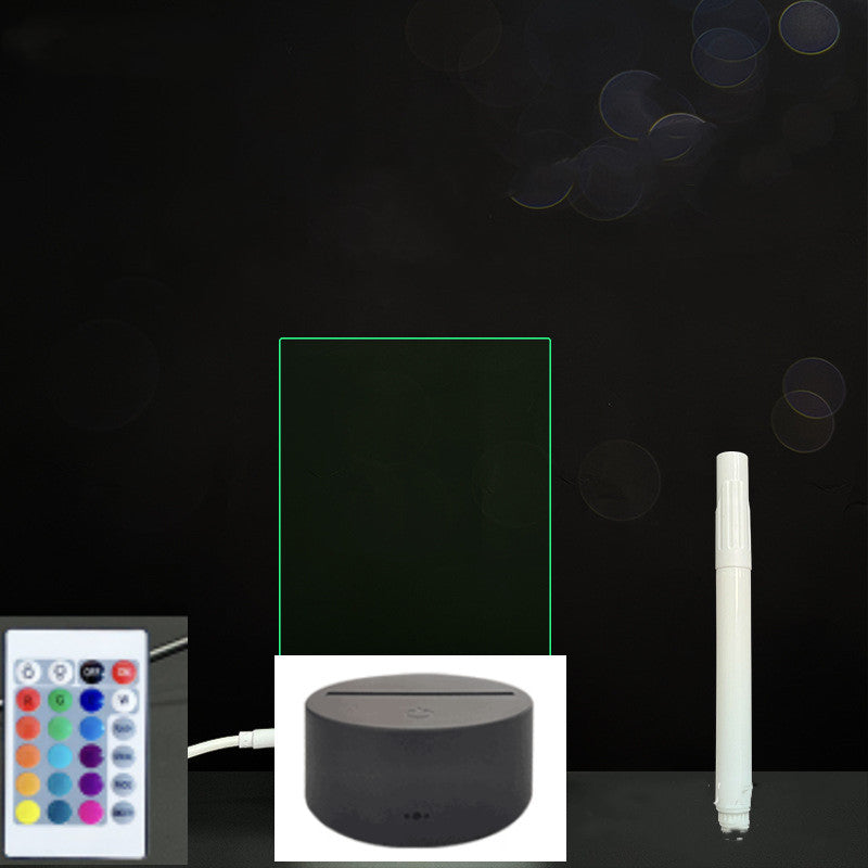 Tableau de message en acrylique 3D avec écriture à la main et lumière LED