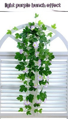 Plante artificielle Morning Glory en rotin pour décoration murale