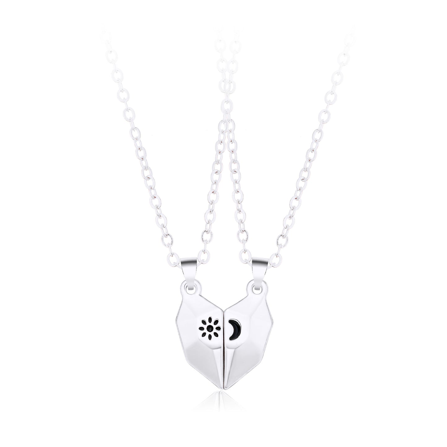 Collier de couple avec pierre à souhaits, soleil, lune, amour, simple, tendance, pendentif aimanté, cadeau de Saint-Valentin