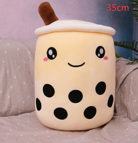 Jouet en peluche de tasse de thé au lait à la fraise, boisson en peluche douce, coussin de thé à bulles, cadeau pour enfants.