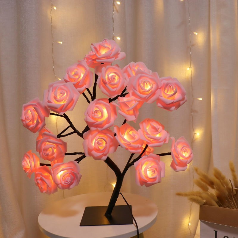 Chambre Rose Arbre Lampe Décoration