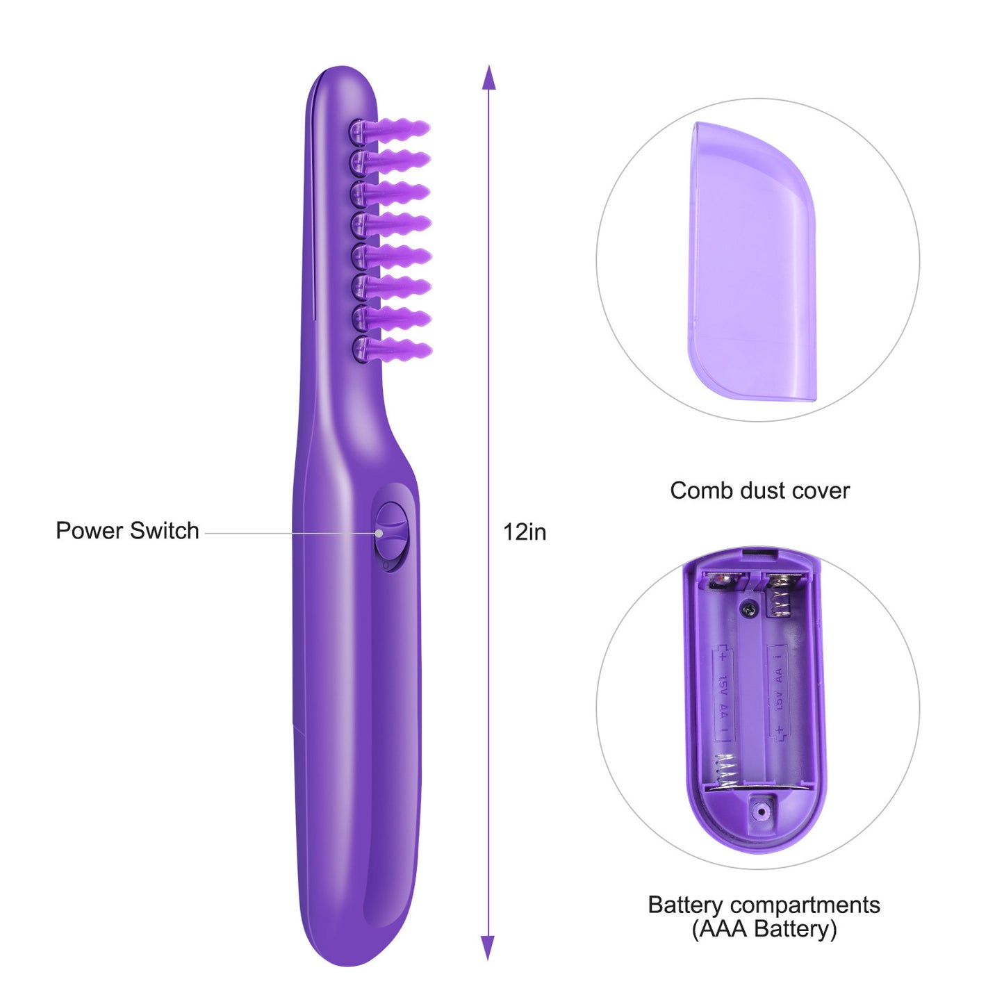 Brosse démêlante électrique pour massage du cuir chevelu