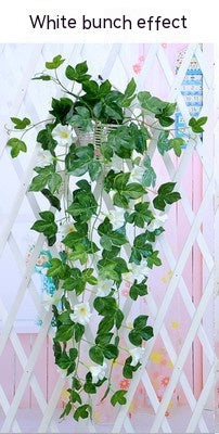 Plante artificielle Morning Glory en rotin pour décoration murale