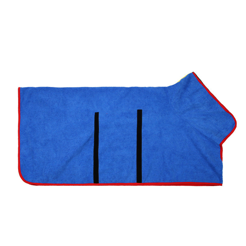 Robe de bain pour animaux absorbante en microfibre avec ceinture.