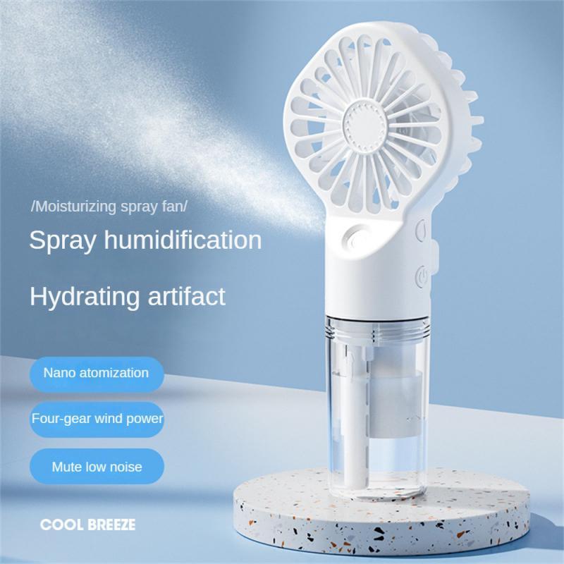 Spray puissant d'humidification, petit ventilateur à brume, humidification, ventilateur portable à chargement USB, ventilateur glacé et rafraîchissant, supplément d'eau.