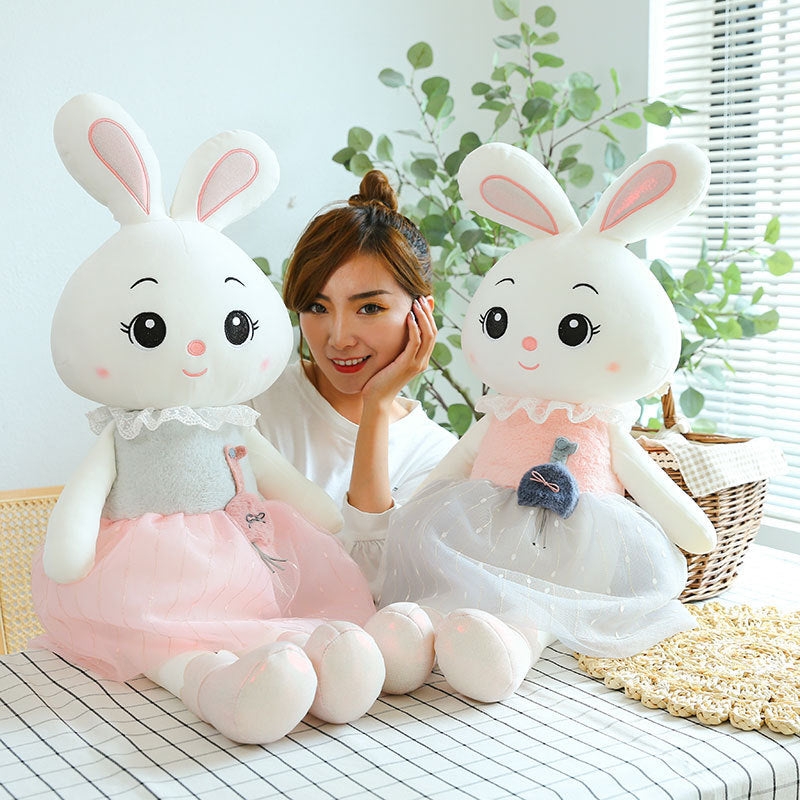 Jouet en peluche lapin mignon poupée cadeau d'anniversaire oreiller de couchage