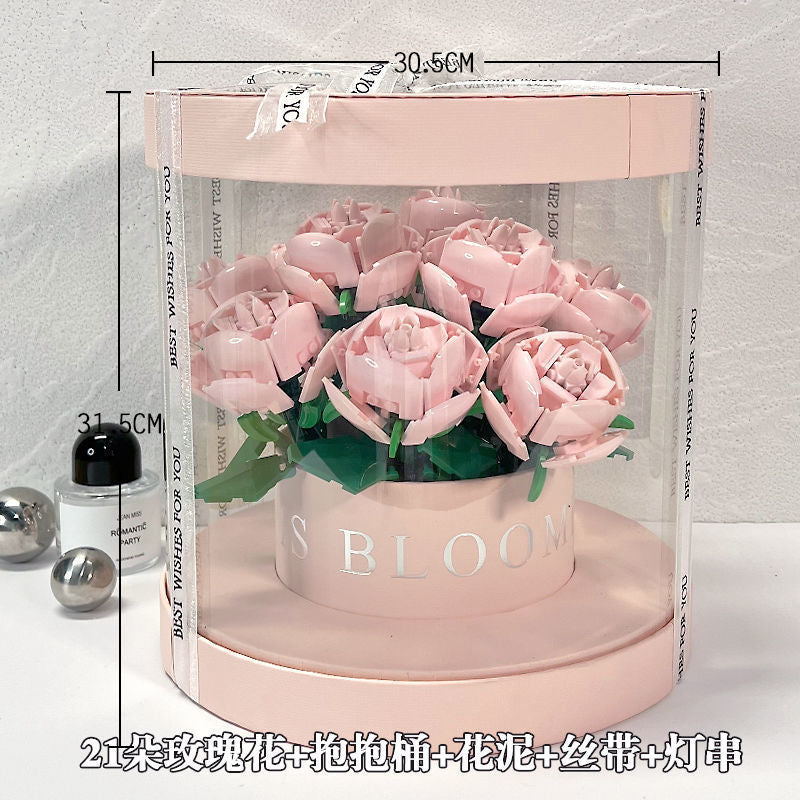 Blocs de construction Bouquet de roses Pot de fleurs