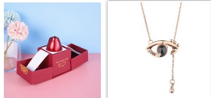 Cadeaux de Saint-Valentin en métal, boîte à bijoux, collier pour mariage, cadeaux de collier pour petite amie.