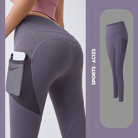 Pantalons de yoga pour femmes avec poches, leggings de sport pour filles, leggings de gym pour femmes, contrôle du ventre, collants de jogging, pantalons de fitness pour femmes.