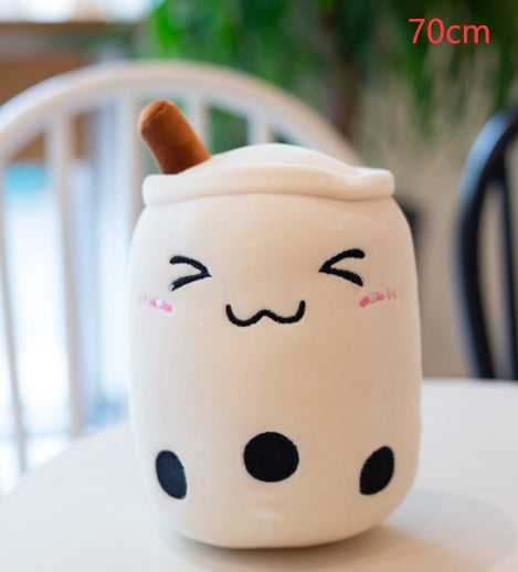 Jouet en peluche de tasse de thé au lait à la fraise, boisson en peluche douce, coussin de thé à bulles, cadeau pour enfants.