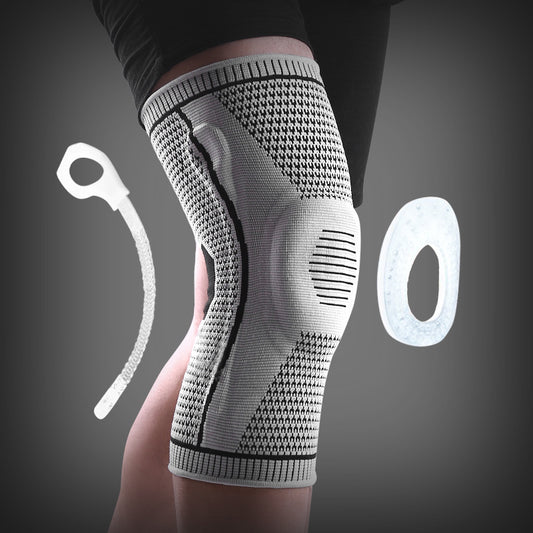 Genouillères pour le sport, protection de la patella en silicone à ressort.