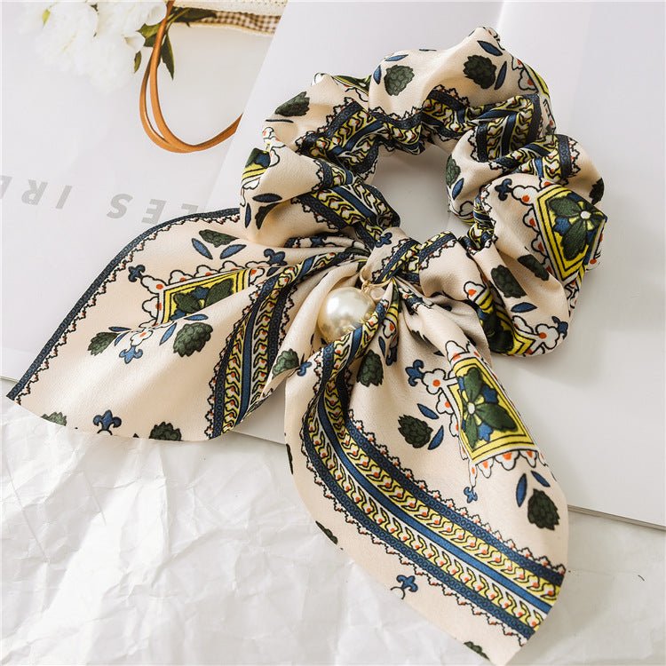 Anneau pour gros intestin avec pendentif en perle, serre - tête pour femme, nœud pour cheveux, gros nœud - KaoKao