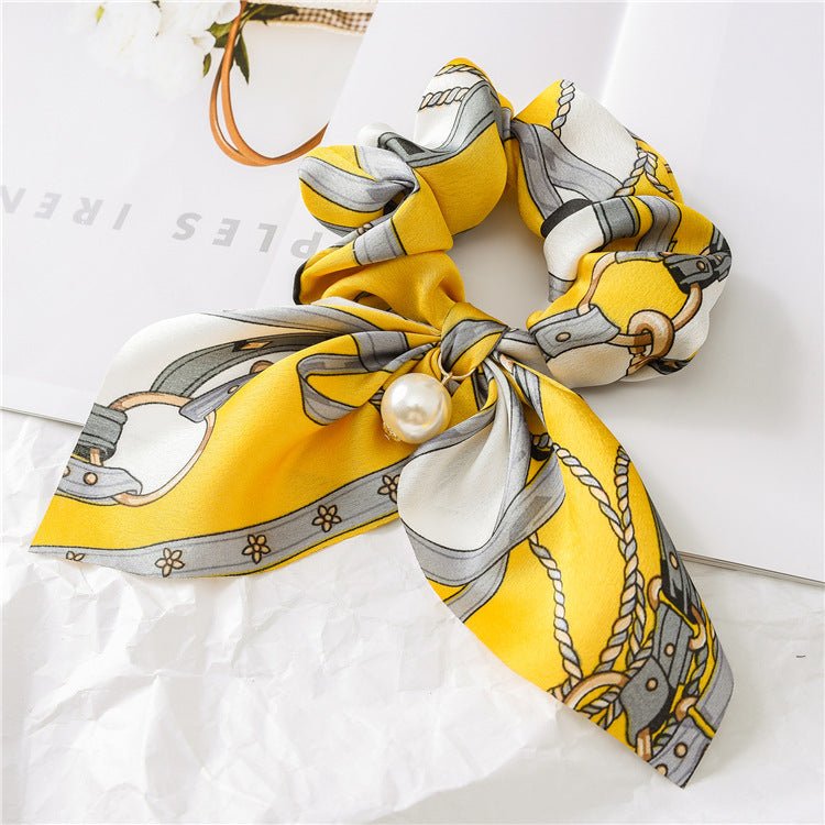 Anneau pour gros intestin avec pendentif en perle, serre - tête pour femme, nœud pour cheveux, gros nœud - KaoKao
