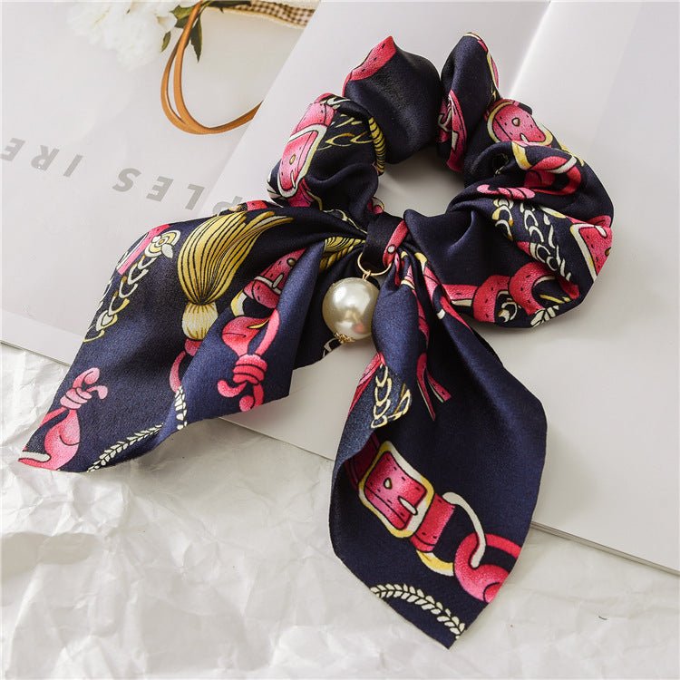 Anneau pour gros intestin avec pendentif en perle, serre - tête pour femme, nœud pour cheveux, gros nœud - KaoKao
