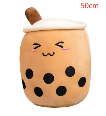 Jouet en peluche de tasse de thé au lait à la fraise, boisson en peluche douce, coussin de thé à bulles, cadeau pour enfants.
