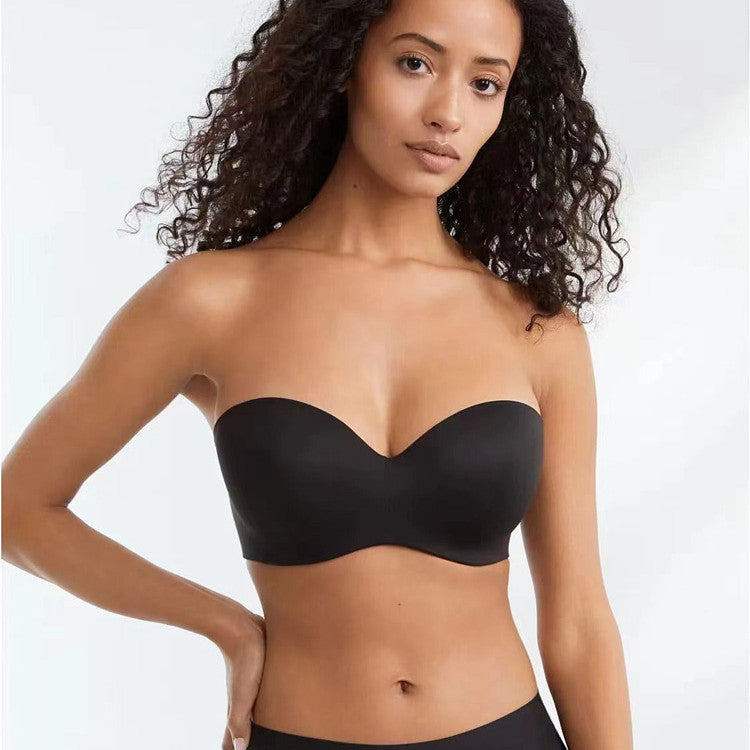 Soutien-gorge invisible sans bretelles, demi-bonnet, sans trace, sexy, froncé, robe de mariée invisible, soutien-gorge à épaules dénudées pour femmes