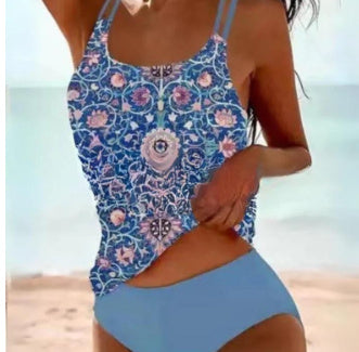 Maillot de bain à bretelles imprimé bikini de plage