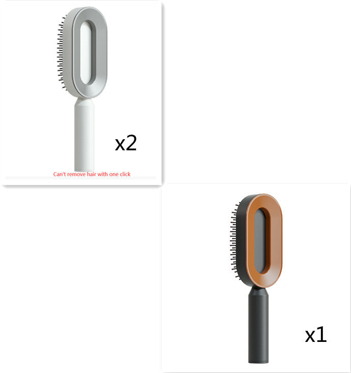 Brosse à cheveux auto-nettoyante pour femmes, brosse de massage du cuir chevelu avec airbag anti-perte de cheveux et nettoyage à une touche, brosse anti-statique.