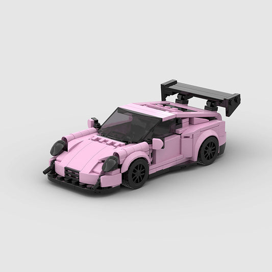 Petit modèle de voiture de course pour enfants, jouet éducatif en blocs de construction MOC.