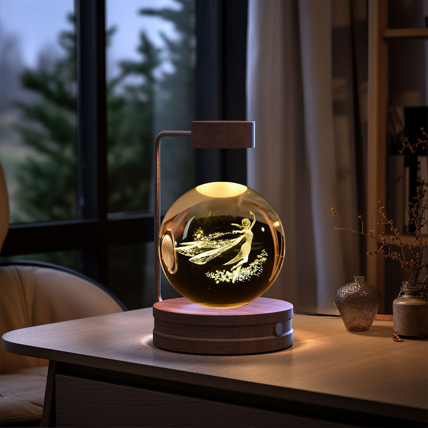 Lampe de chevet à lumière nocturne intérieure en forme de dinosaure cosmique à boule de cristal, alimentation USB, lumière chaude, cadeau d'anniversaire.