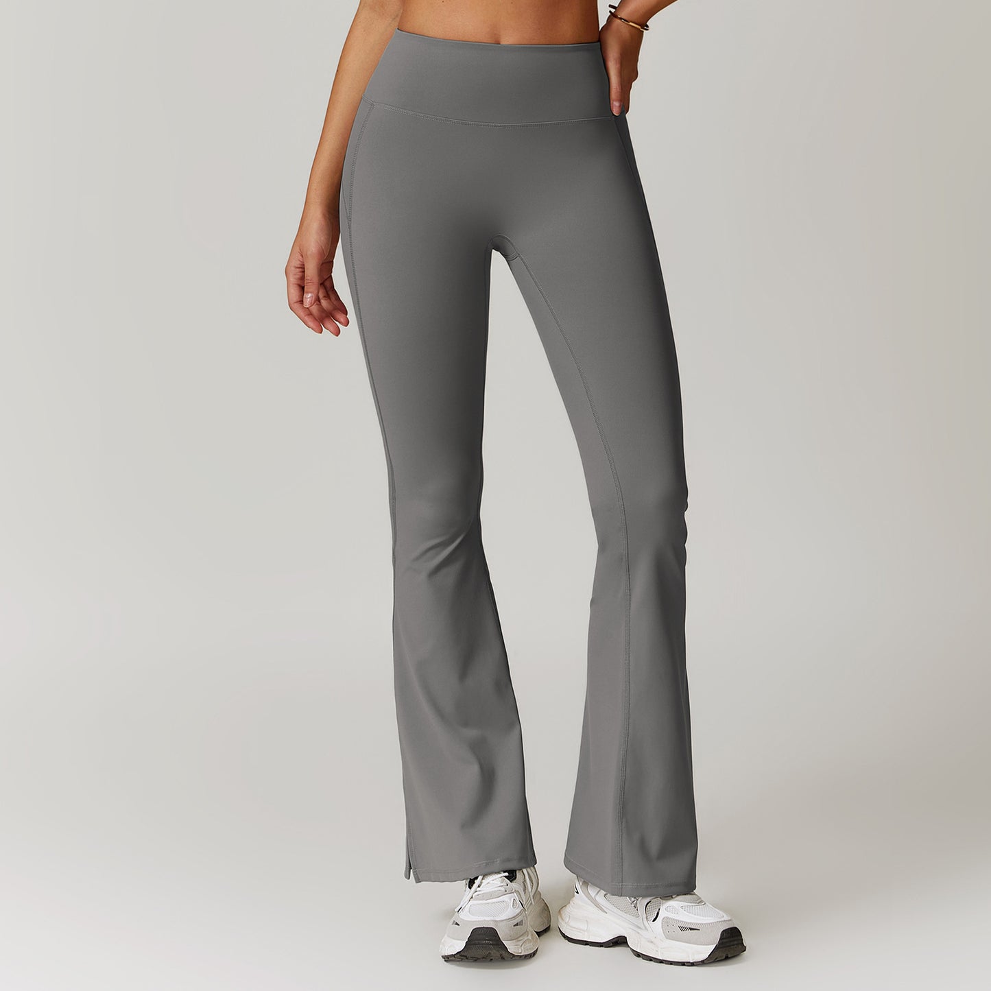 Pantalon de yoga skinny pêche à taille haute, pantalon de course à pied, pantalon de sport à pattes d'éléphant