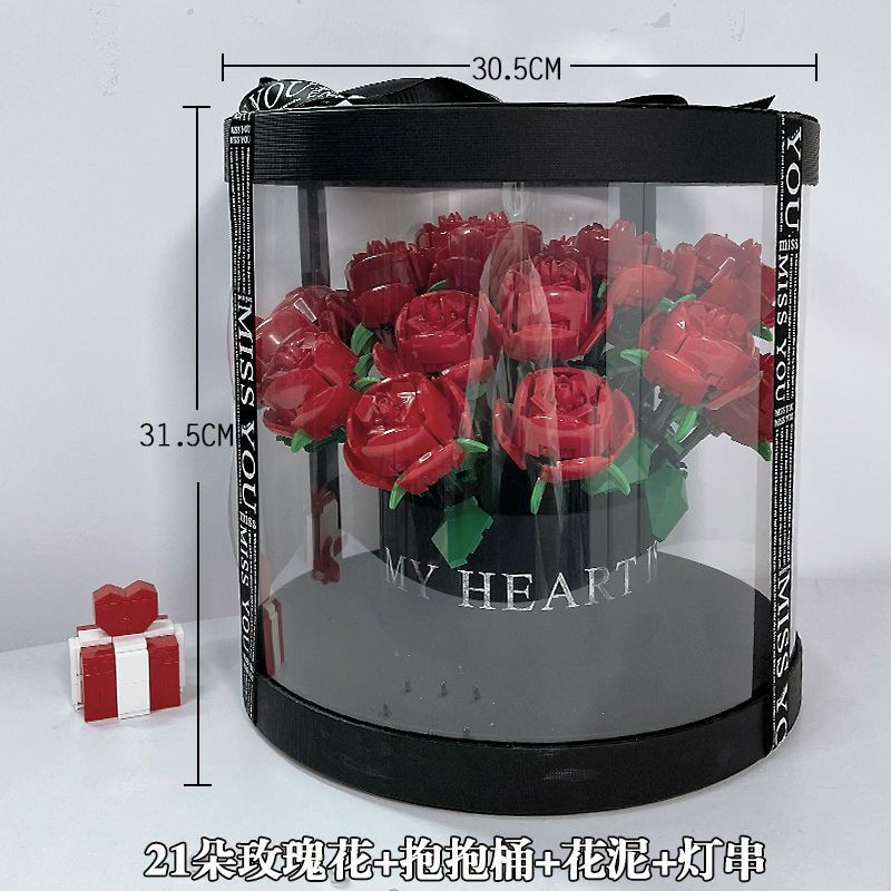 Blocs de construction Bouquet de roses Pot de fleurs