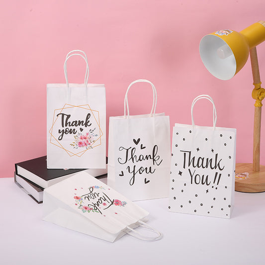 Sac fourre-tout cadeau imprimé blanc Kraft Party