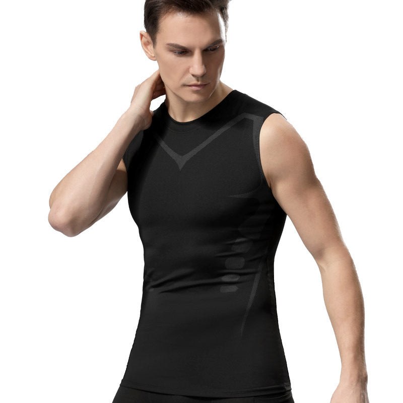 Gilet d'exercice pour hommes, séchage rapide, respirant, coupe ajustée, extensible