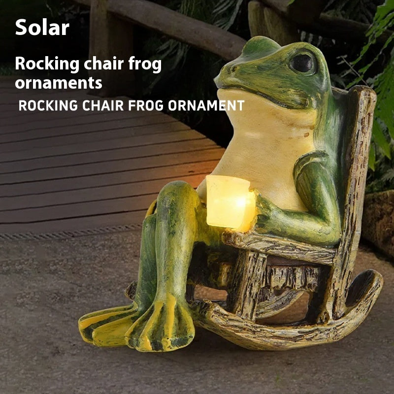 Lampe de nuit solaire en forme de grenouille pour décoration de jardin