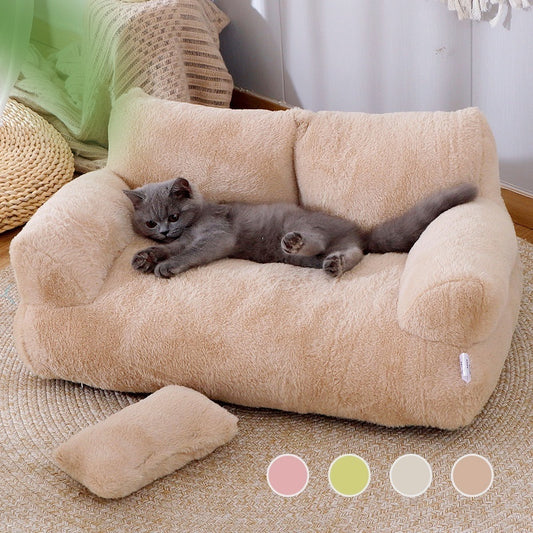 Lit de chat de luxe canapé nid d'hiver chaud pour petits et moyens chiens et chats, lit confortable en peluche pour chiots, fournitures pour animaux de compagnie.