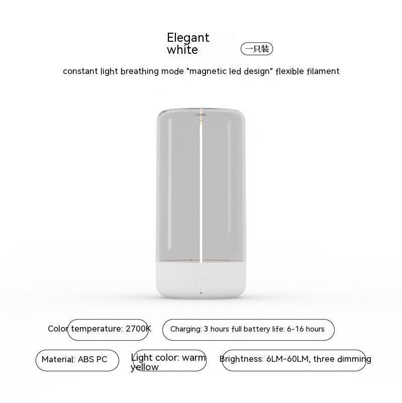 Nouvelle lampe de camping LED rechargeable Type-C portable, lumière nocturne avec haute transparence et anti-chute, lumière d'atmosphère créative.