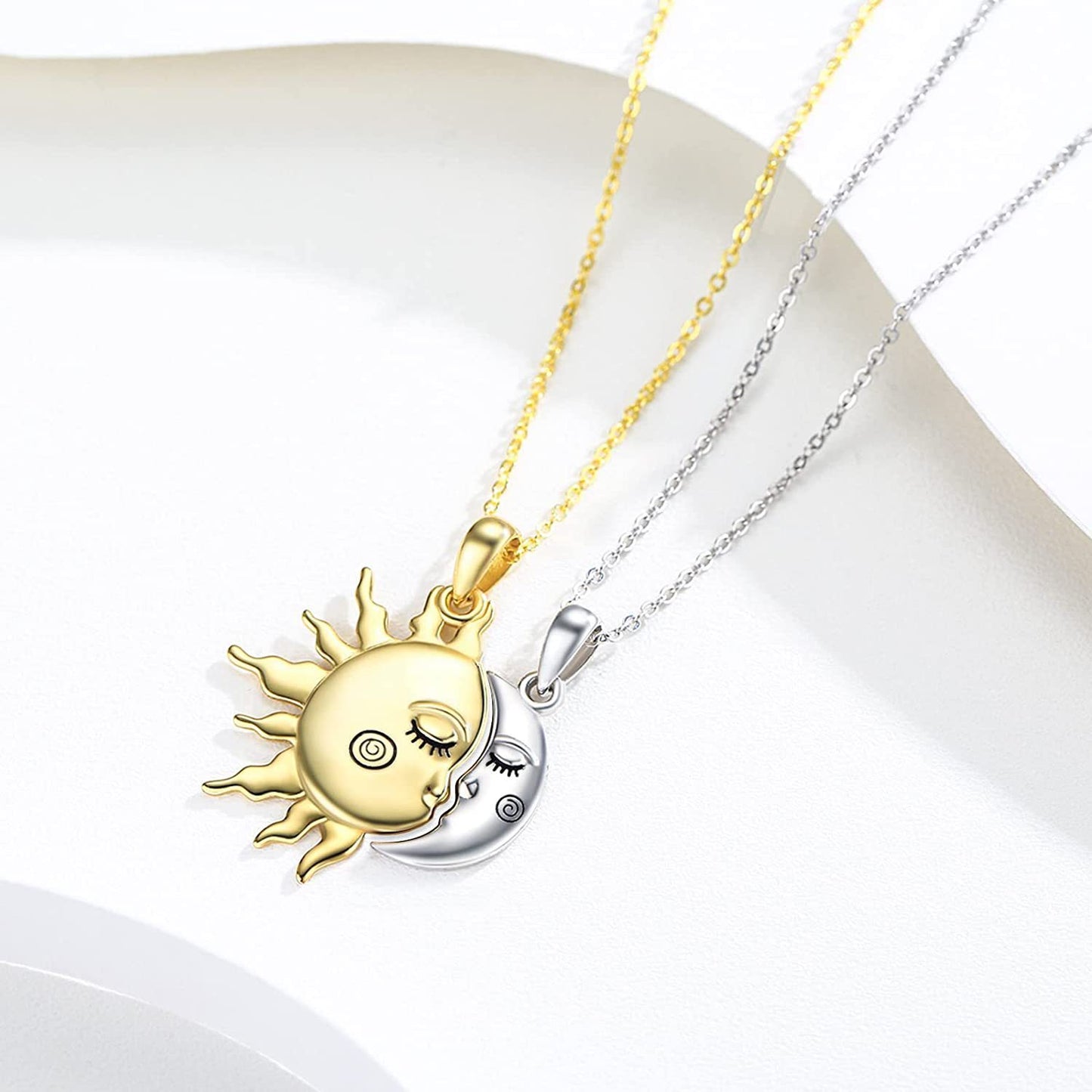 Collier en or 18K avec pendentif en forme d'étoile solaire magnétique, bijou de mode pour couples, cadeau de la Saint-Valentin.