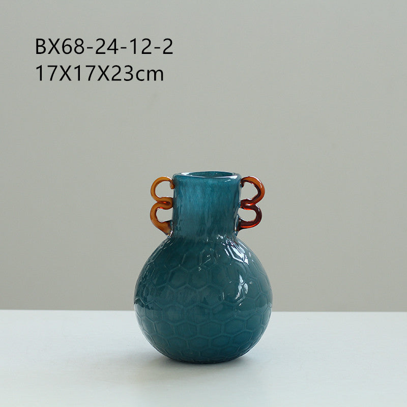 Décoration de comptoir de couloir douce et vase coloré