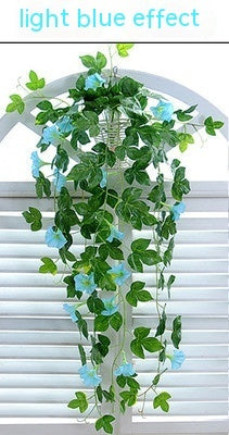 Plante artificielle Morning Glory en rotin pour décoration murale