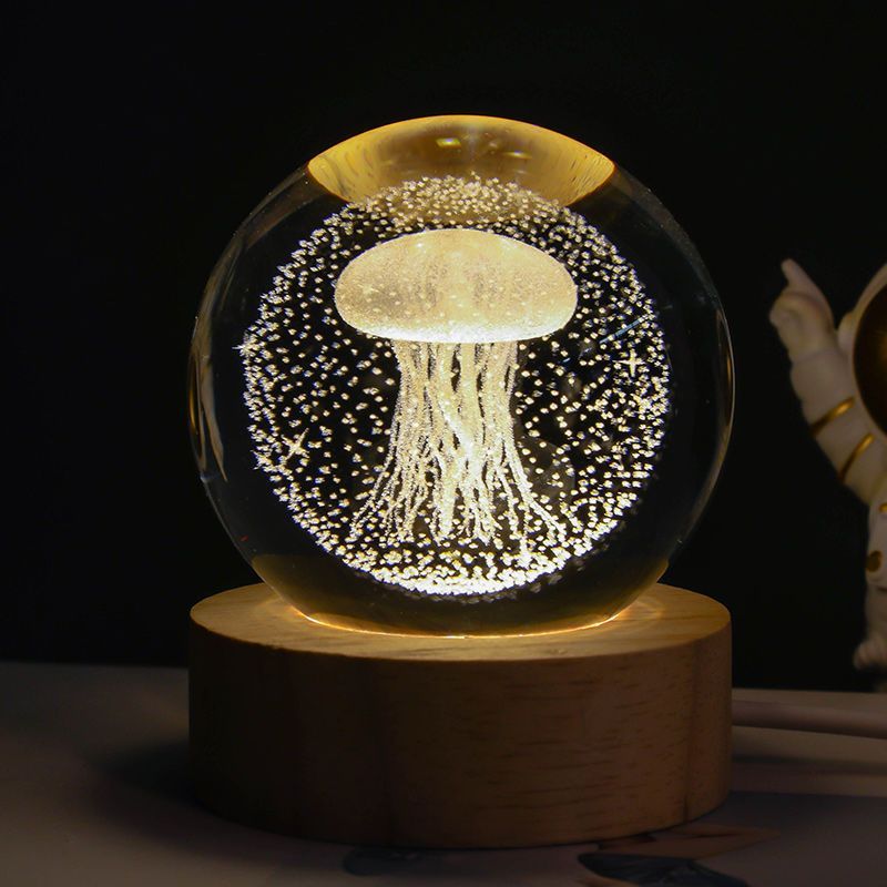 Ciel étoilé lumineux et planètes, lune, boule de cristal, petite lampe de nuit, projection d'ambiance, lumière, cadeau créatif, nouveau cadeau étrange.