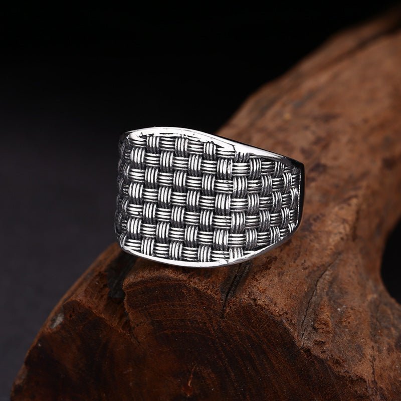 Bague tissée carrée en argent sterling 925 - KaoKao