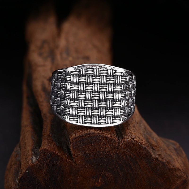 Bague tissée carrée en argent sterling 925 - KaoKao