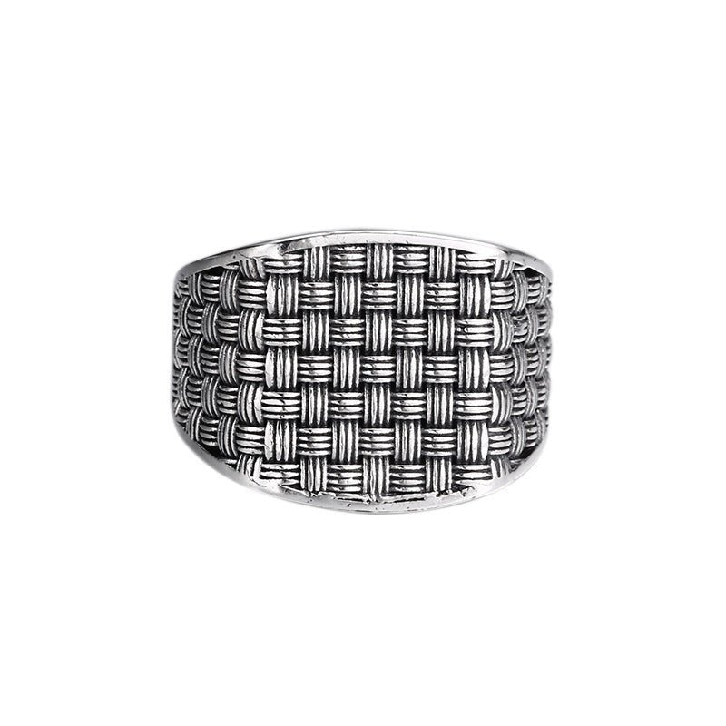 Bague tissée carrée en argent sterling 925 - KaoKao