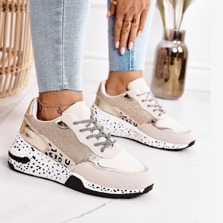 Baskets à plateforme et talon compensé, chaussures décontractées à lacets et maille - KaoKao