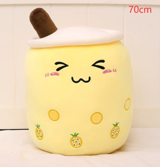 Jouet en peluche de tasse de thé au lait à la fraise, boisson en peluche douce, coussin de thé à bulles, cadeau pour enfants.
