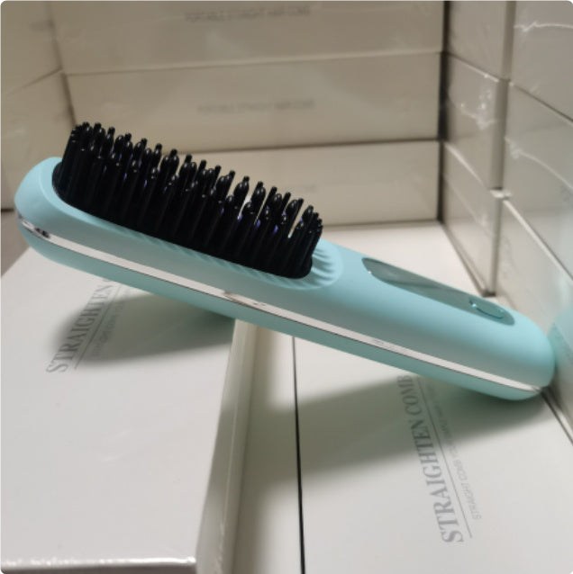 Brosse lissante sans fil 2 en 1, peigne à cheveux lisses, fer à lisser portable à chauffage rapide, boucleur chaud avec chargement USB.