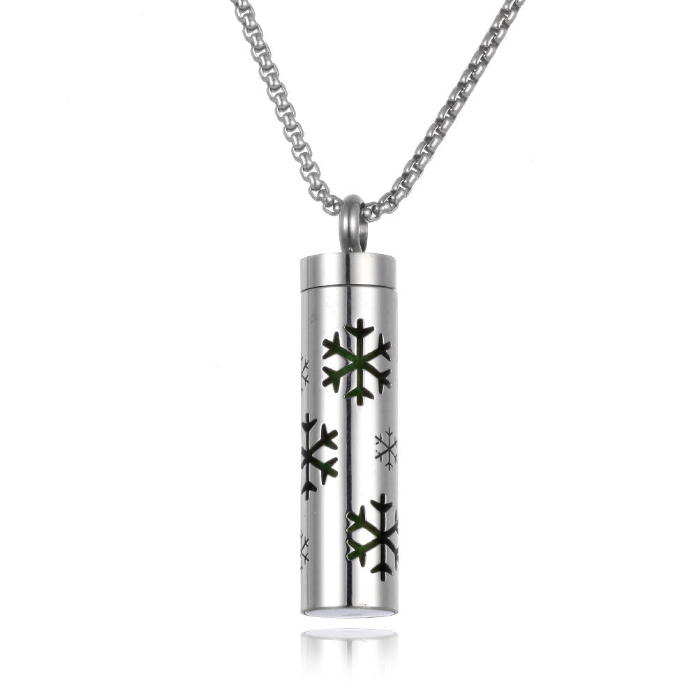 Pendentif d'aromathérapie Bouteille de parfum Huile essentielle Acier titane