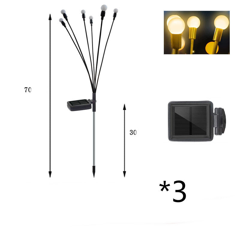 Lumière solaire Firefly de simulation pour décoration de jardin extérieur, lampe de paysage, décor de Noël, lumières LED solaires, lumières de jardin extérieur.