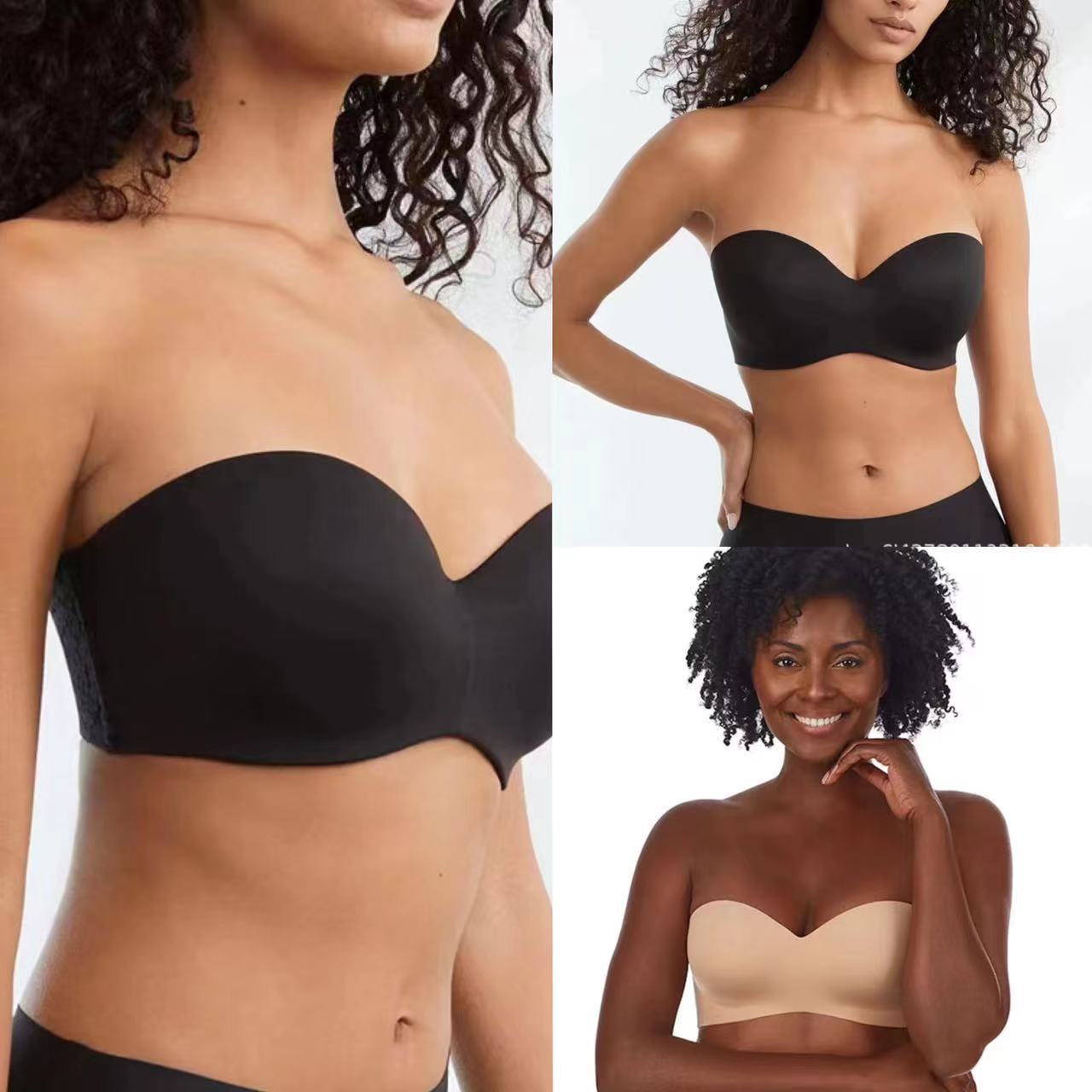 Soutien-gorge invisible sans bretelles, demi-bonnet, sans trace, sexy, froncé, robe de mariée invisible, soutien-gorge à épaules dénudées pour femmes