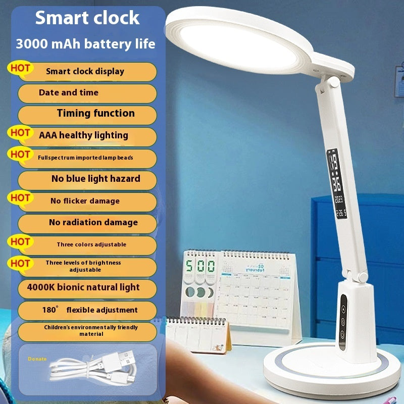 Apprentissage de la protection oculaire, lampe de table multifonctionnelle pour dortoir avec batterie à ultra-longue durée de vie.