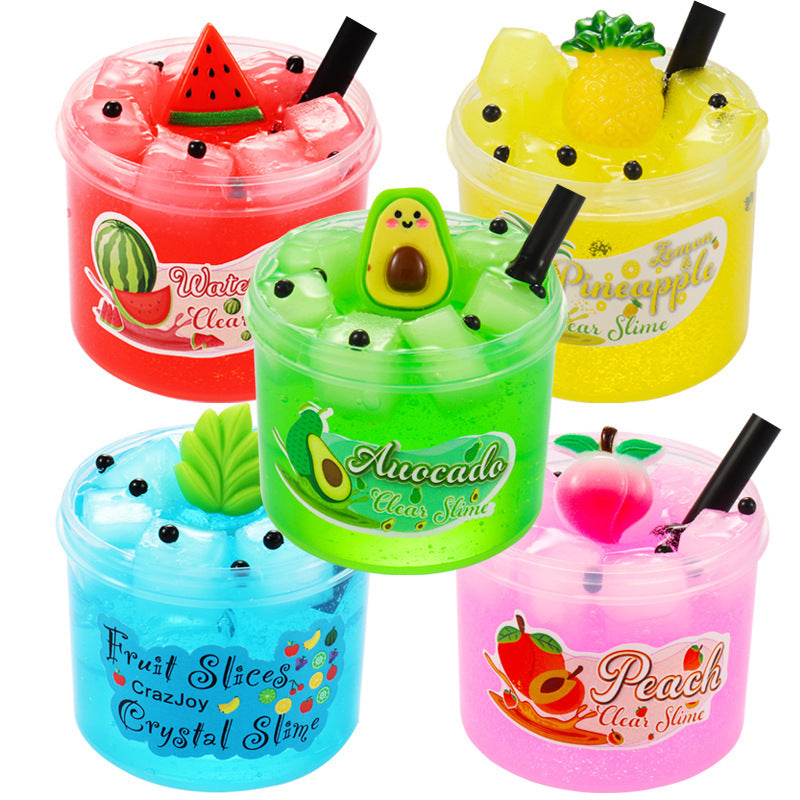 70ml AMZ Vente Chaude Gelée Noix de Coco Viande Bave Tête de Vache Colle Coloré Argile Cristal Boue Fruit Slime Jouet Boue