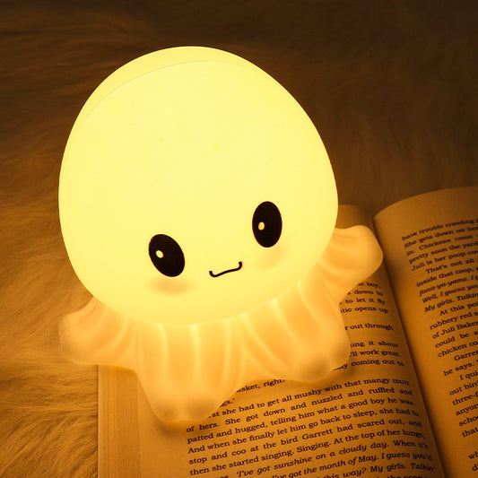 Lampe de méduse mignonne veilleuse créative en silicone en forme de pieuvre