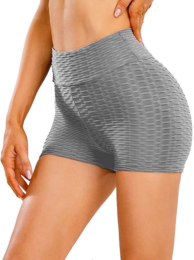 Pantalon de yoga taille haute avec rehaussement des hanches, short de yoga à bulles de couleur unie