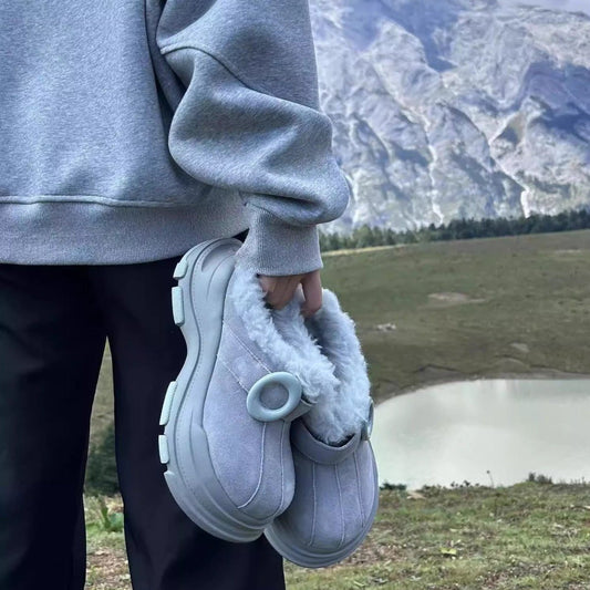 Bottes de neige à tête large intégrées en fourrure pour femmes, à la fois laides et mignonnes. - KaoKao