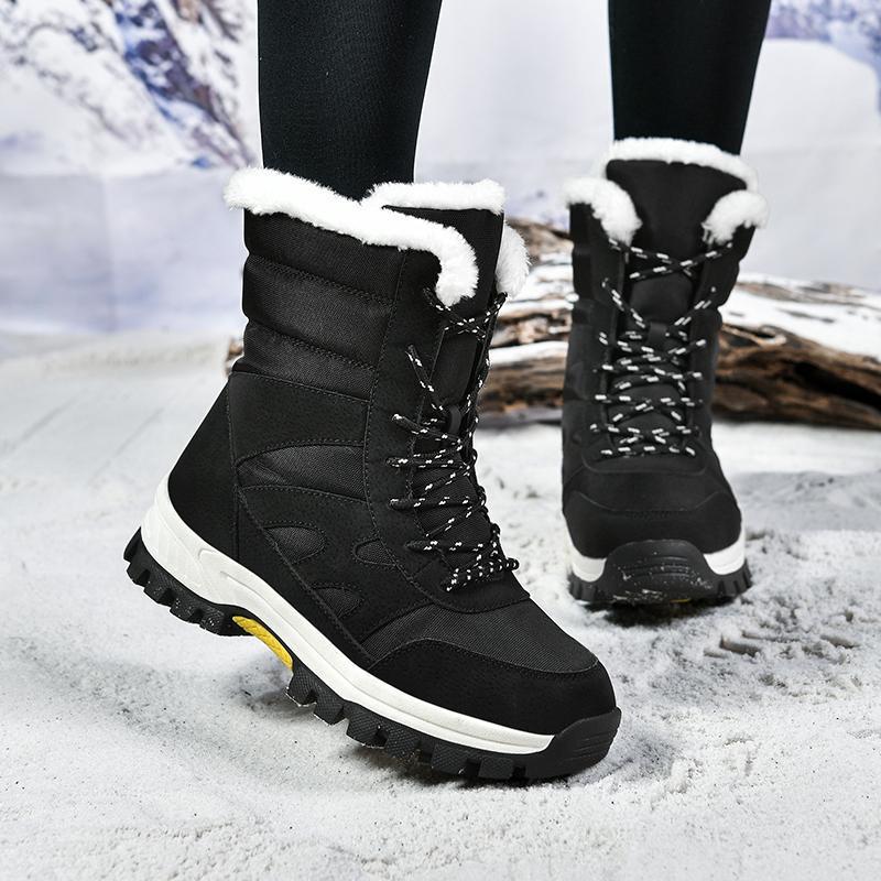 Bottes de neige extérieures vert armée camouflage en coton à tige haute - KaoKao